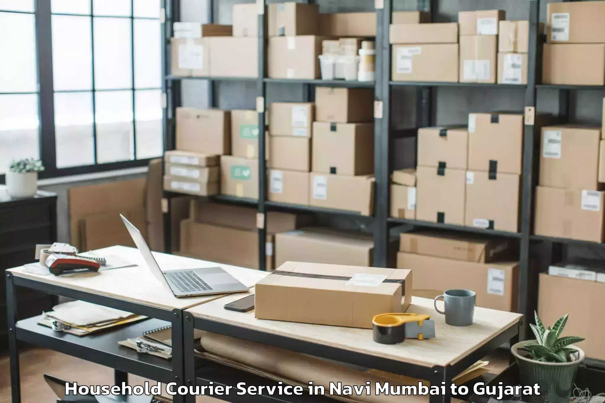 Easy Navi Mumbai to Jambughoda Household Courier Booking